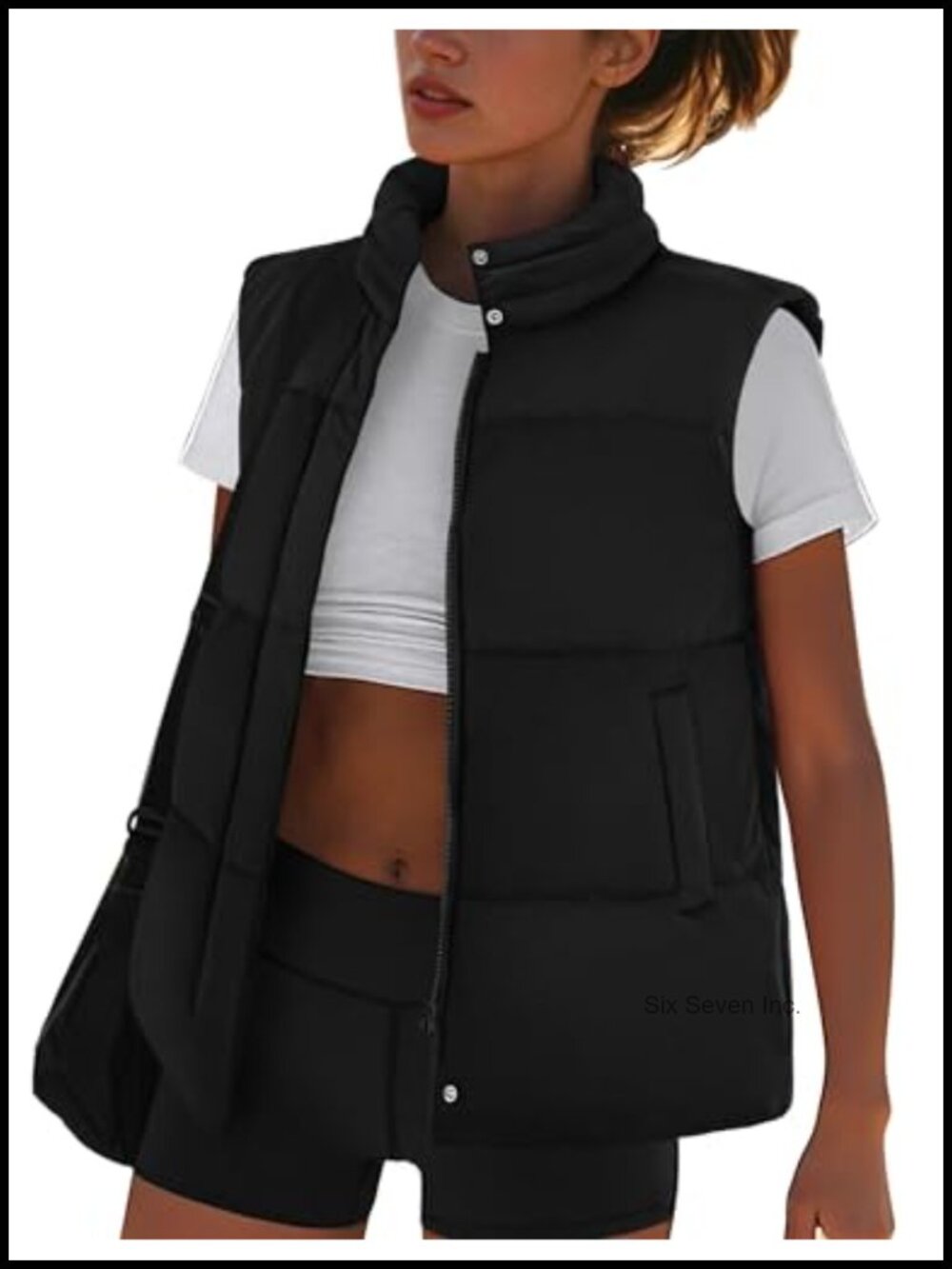 Lightweight Quilted Puffer Vest Women Zip Up Sleeveless Outerwear